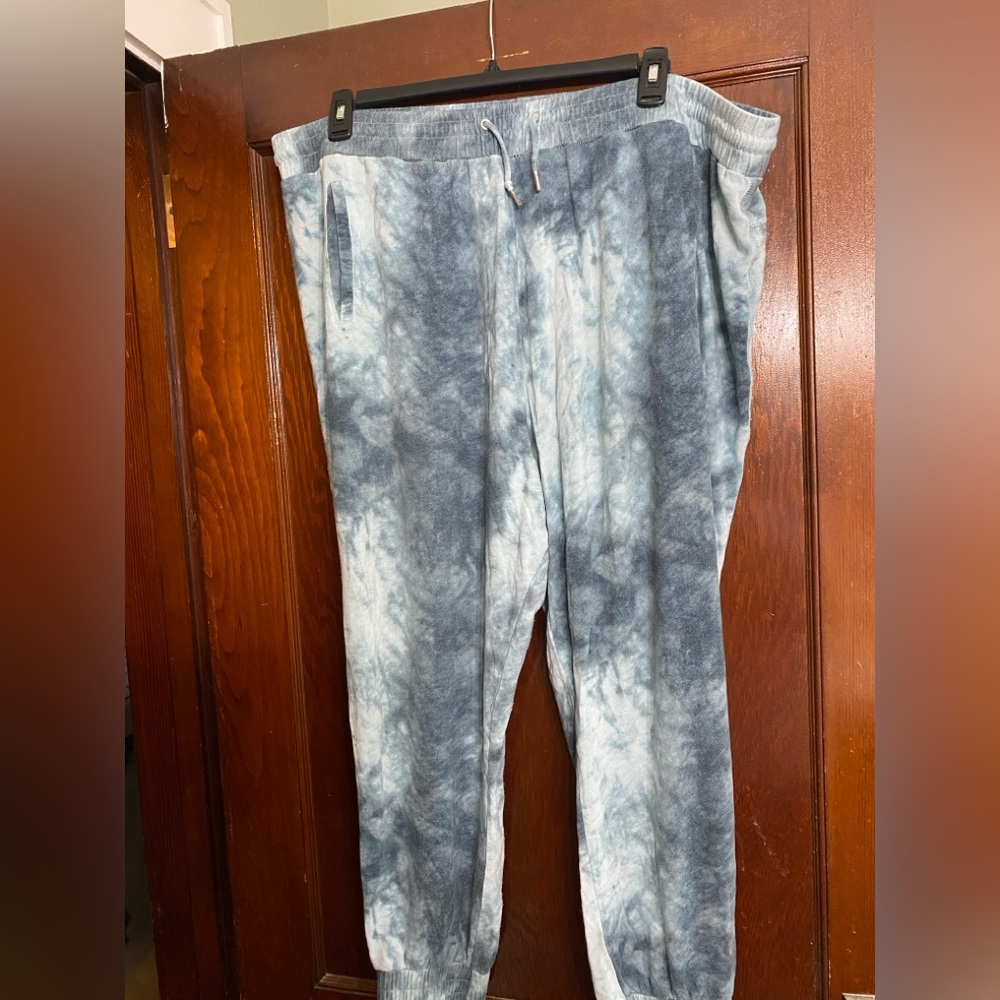 Rachel Zoe tie dye blue sweatpants